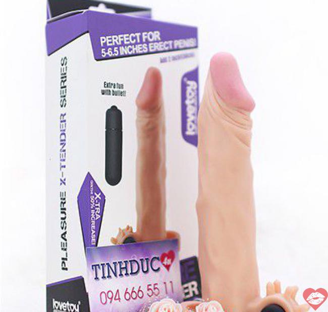  Nhập sỉ Bao cao su đôn dên Lovetoy X-Tender mềm mịn có rung ở gốc  cao cấp 