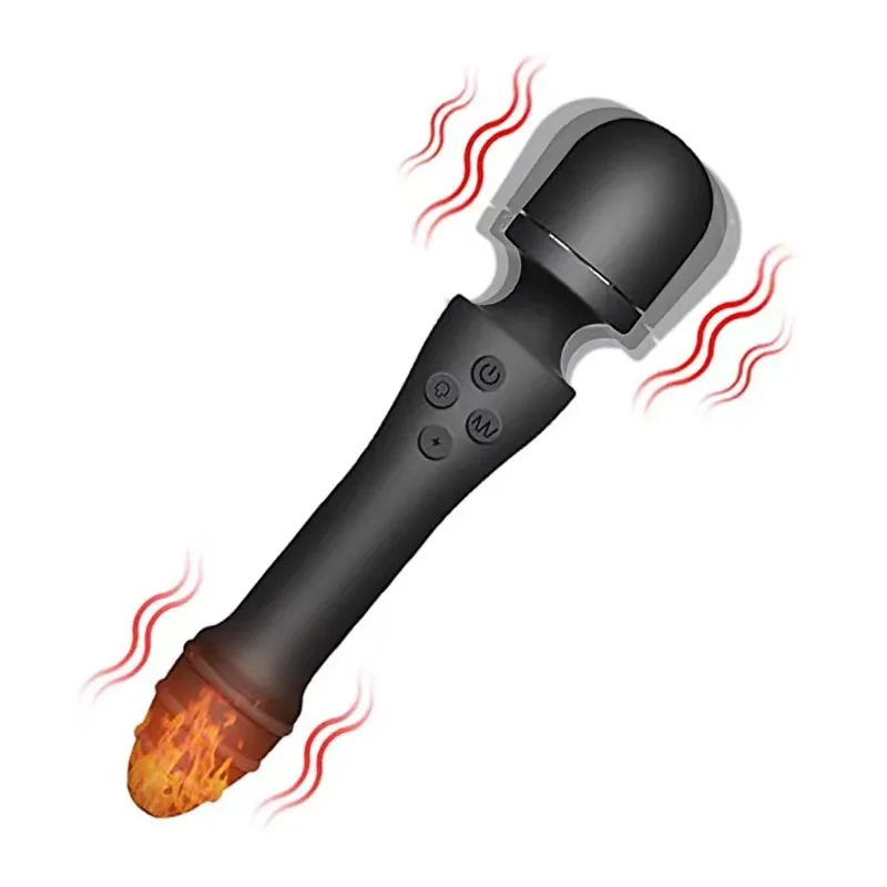 Chày rung tình yêu 2 đầu AV Stick pemijat Dildo rung toả nhiệt massage điểm G