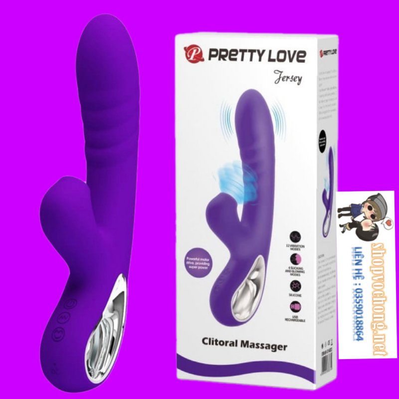 Pretty love jersey DV giả rung mút 