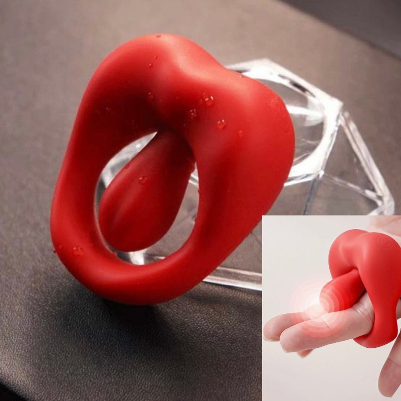 Jiuuy Mariposa Vòng đeo dương vật lưỡi đỏ điều khiển từ xa 